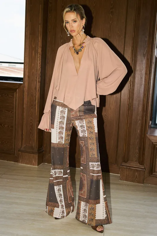 Bohemian Paisley Print Trousers made by Micas