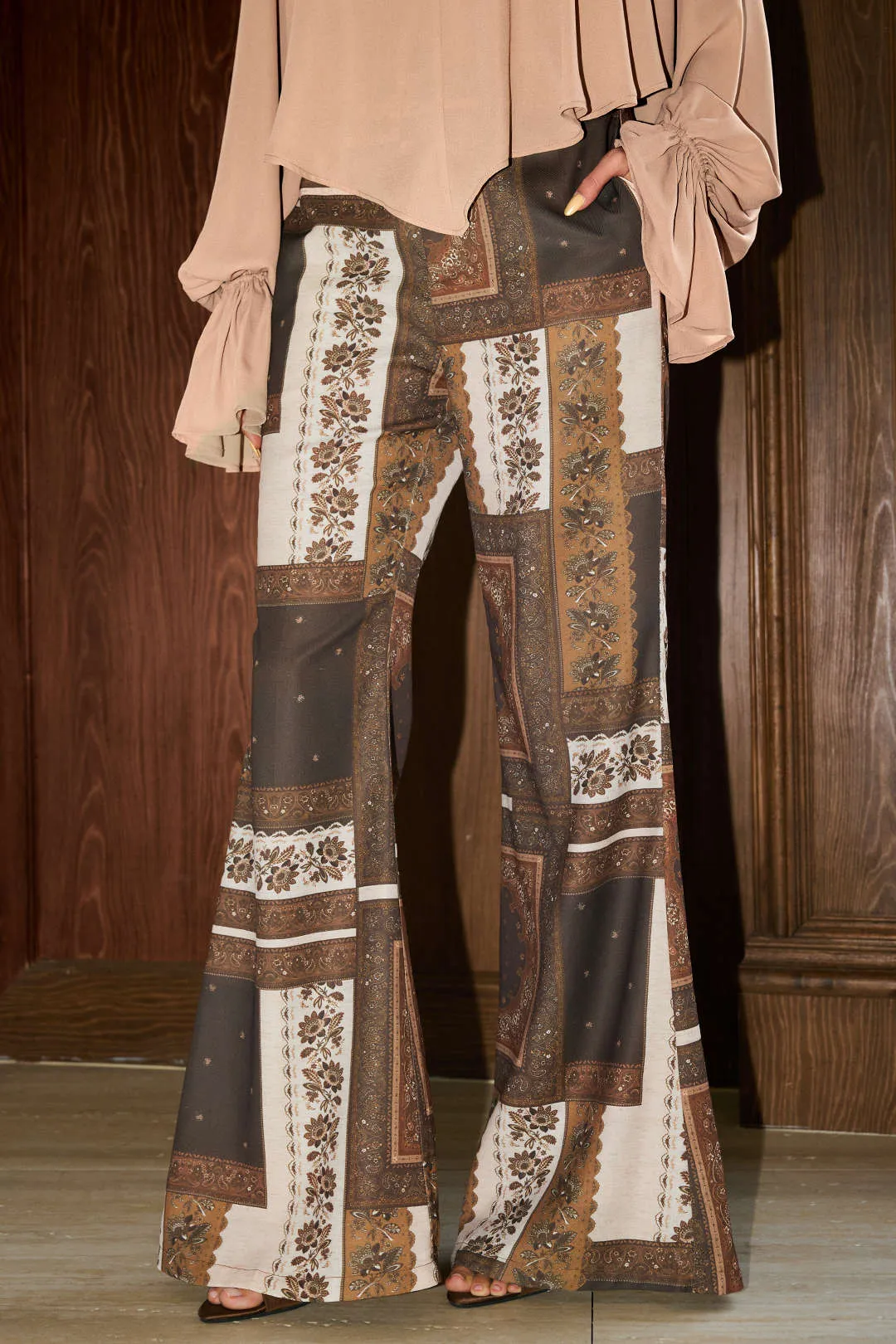 Bohemian Paisley Print Trousers sold by Micas product image thumbnail 2