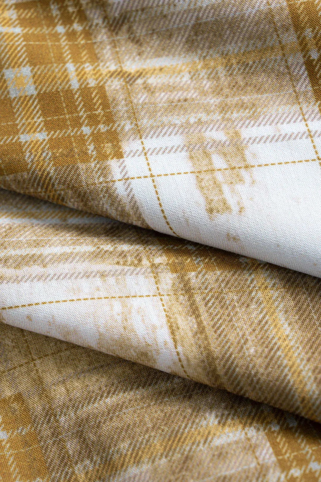 Plaid Print Shirred Waistband Patchwork Button Asymmetrical Lantern Trousers sold by Micas product image thumbnail 4