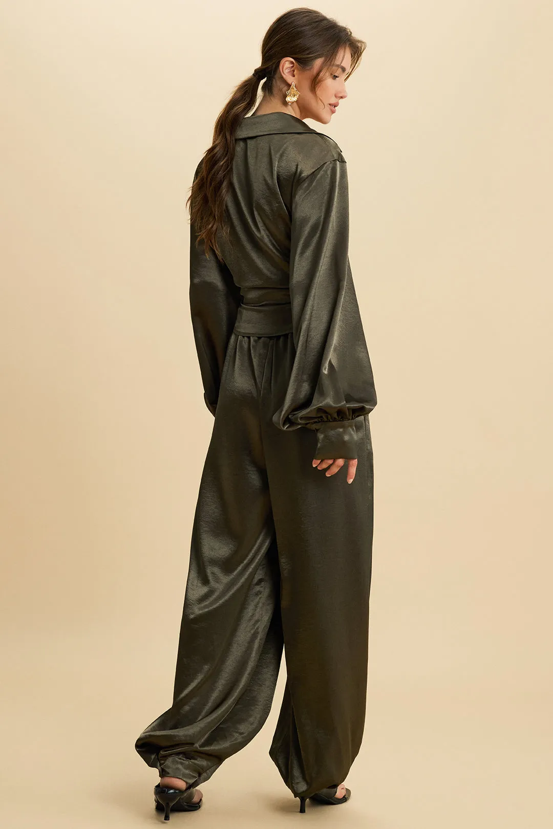 Satin High Waist Pleated Pants sold by Micas product image thumbnail 4