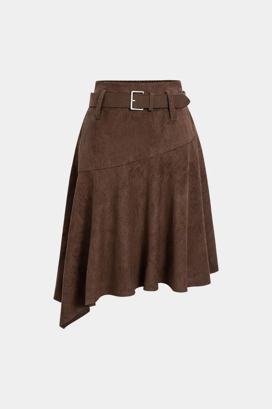 Suede Belted Skirt made by Micas