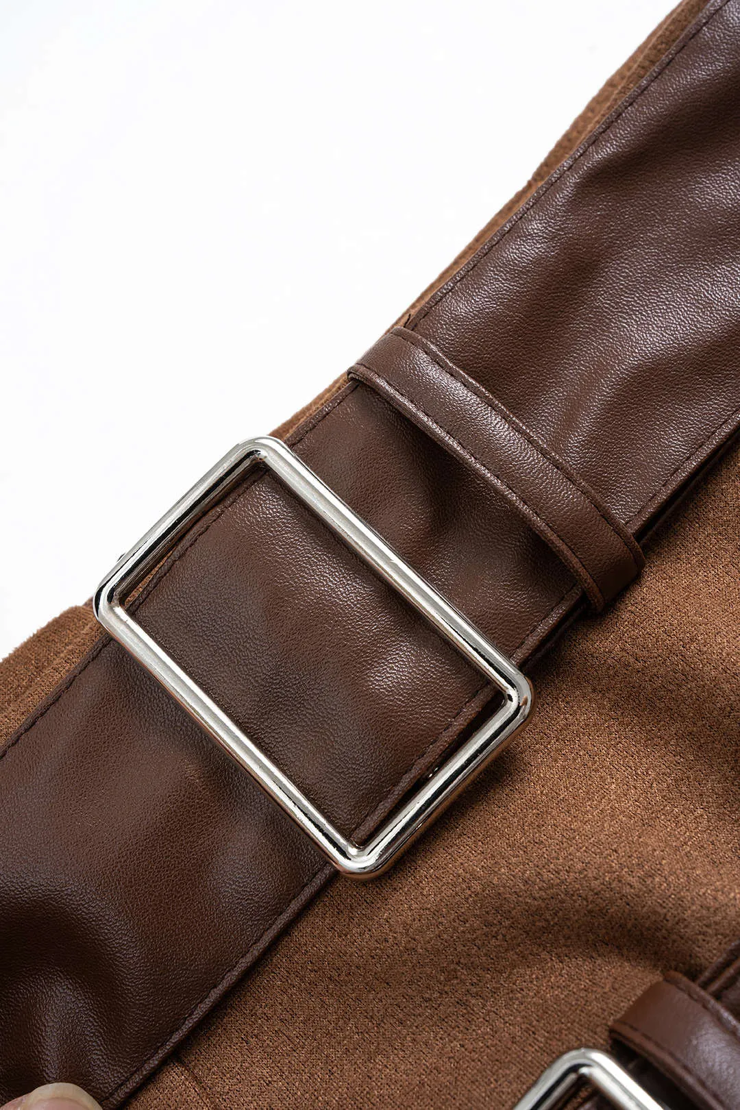 Suede High Waist Slit Belted Skirt sold by Micas product image thumbnail 3