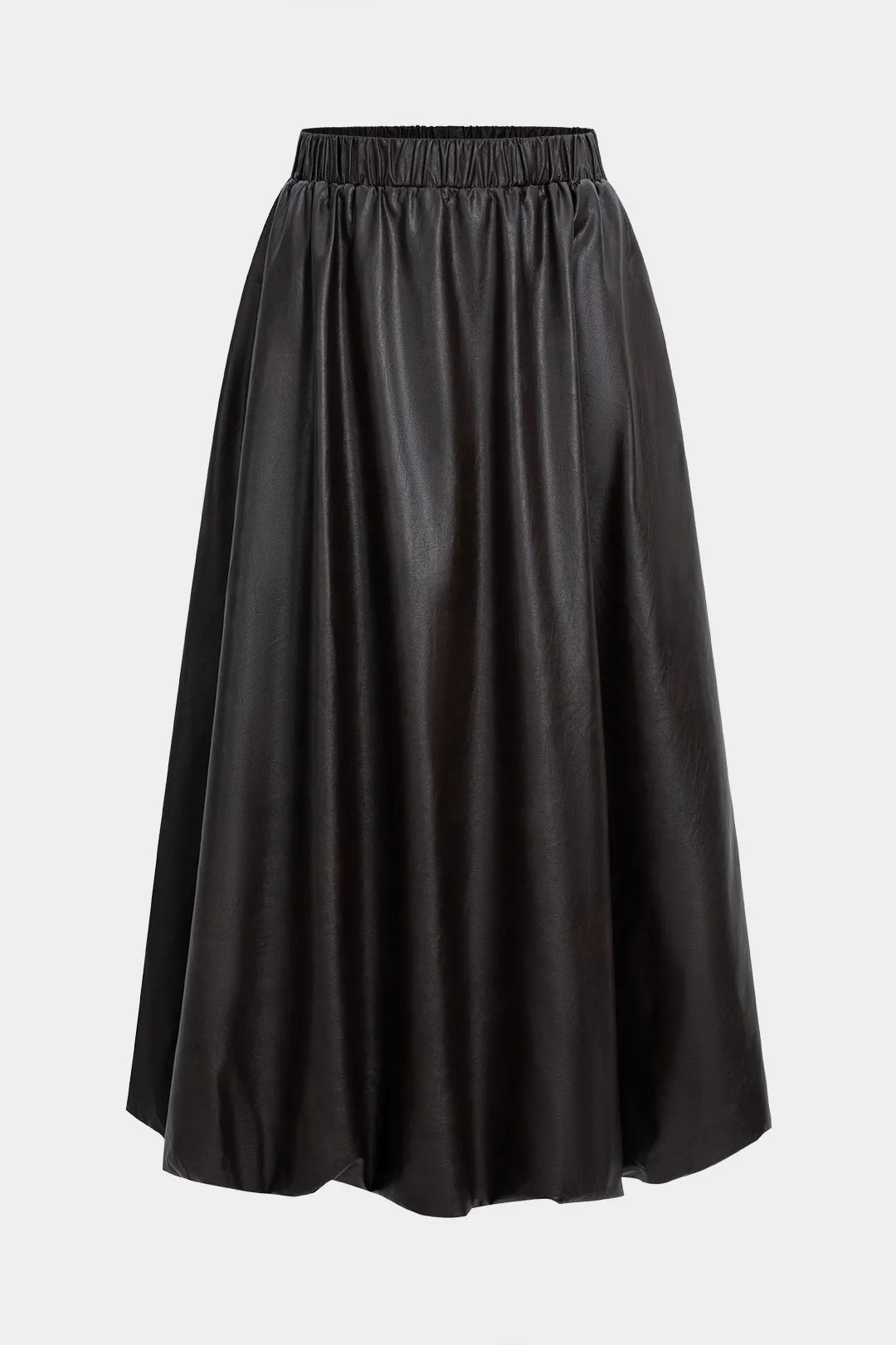 Faux Leather Ruched High Waist Skirt sold by Micas