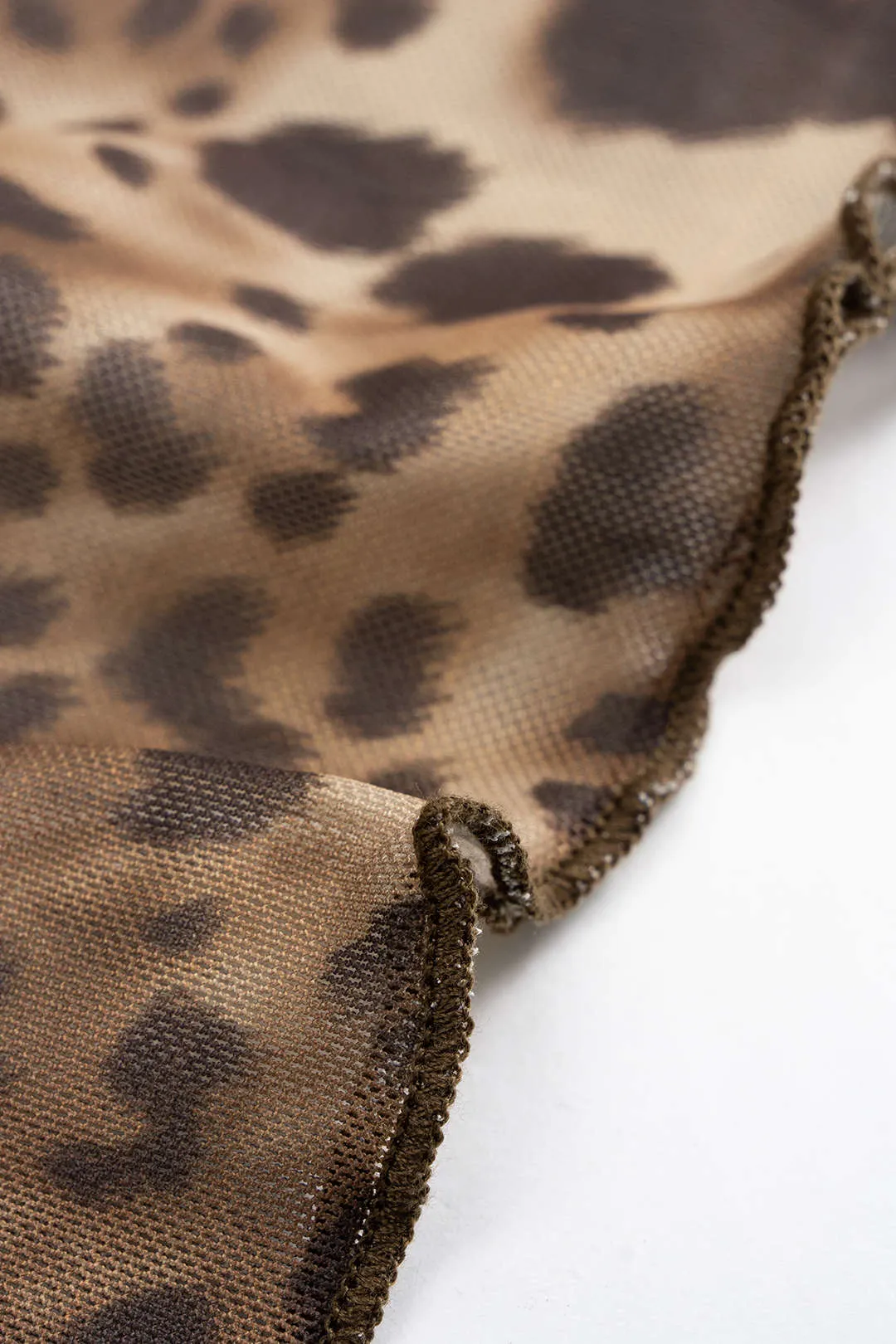 Leopard Print Mesh High Waist Skirt sold by Micas product image thumbnail 4