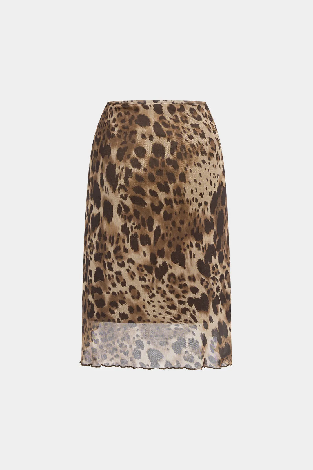 Leopard Print Mesh High Waist Skirt sold by Micas product image thumbnail 2