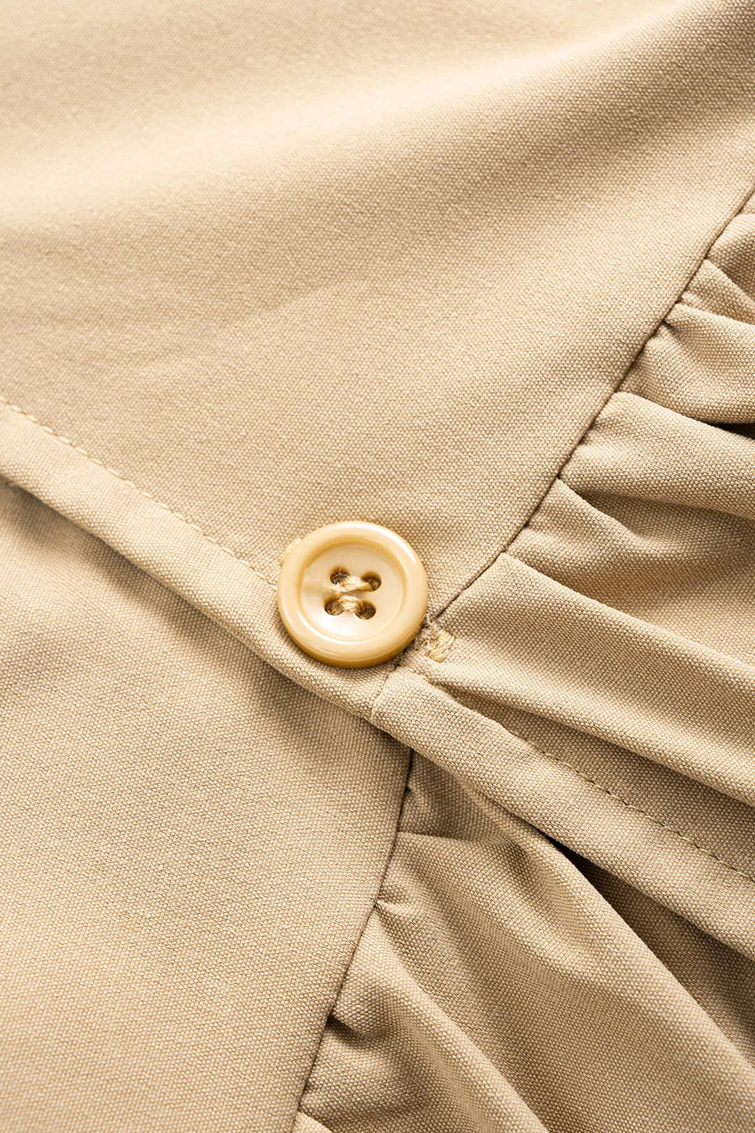 Lapel Button Tie-Up Ruched Coat sold by Micas product image thumbnail 3