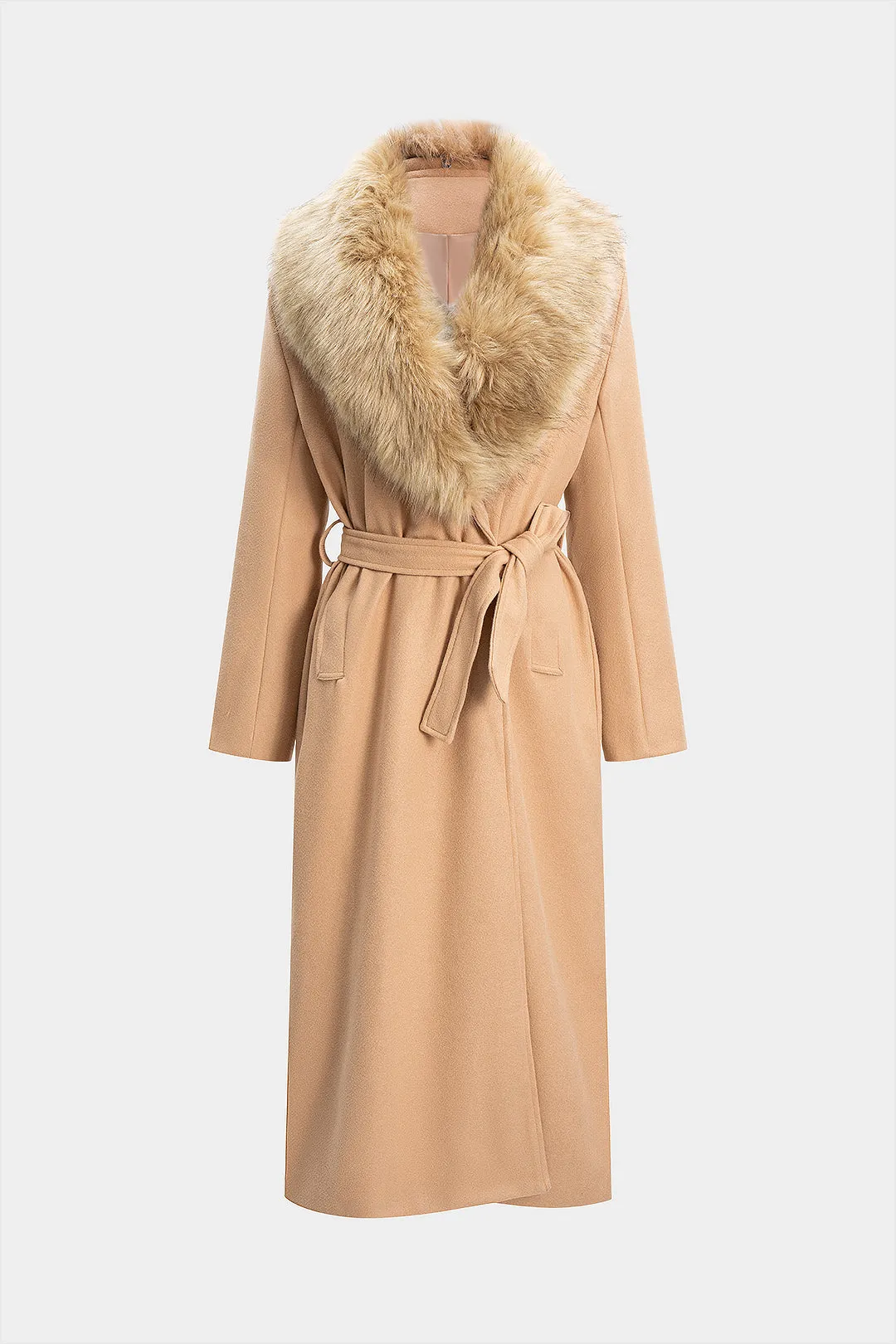 Woolen Tie-Up Long Sleeve Coat sold by Micas