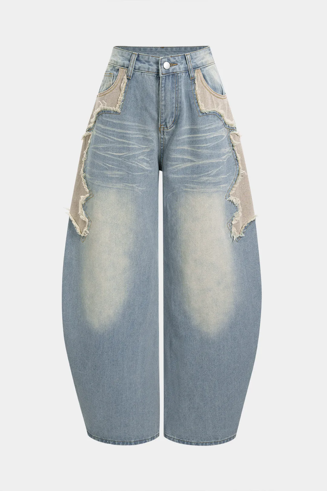 Button Pocket Wide Leg Jeans sold by Micas