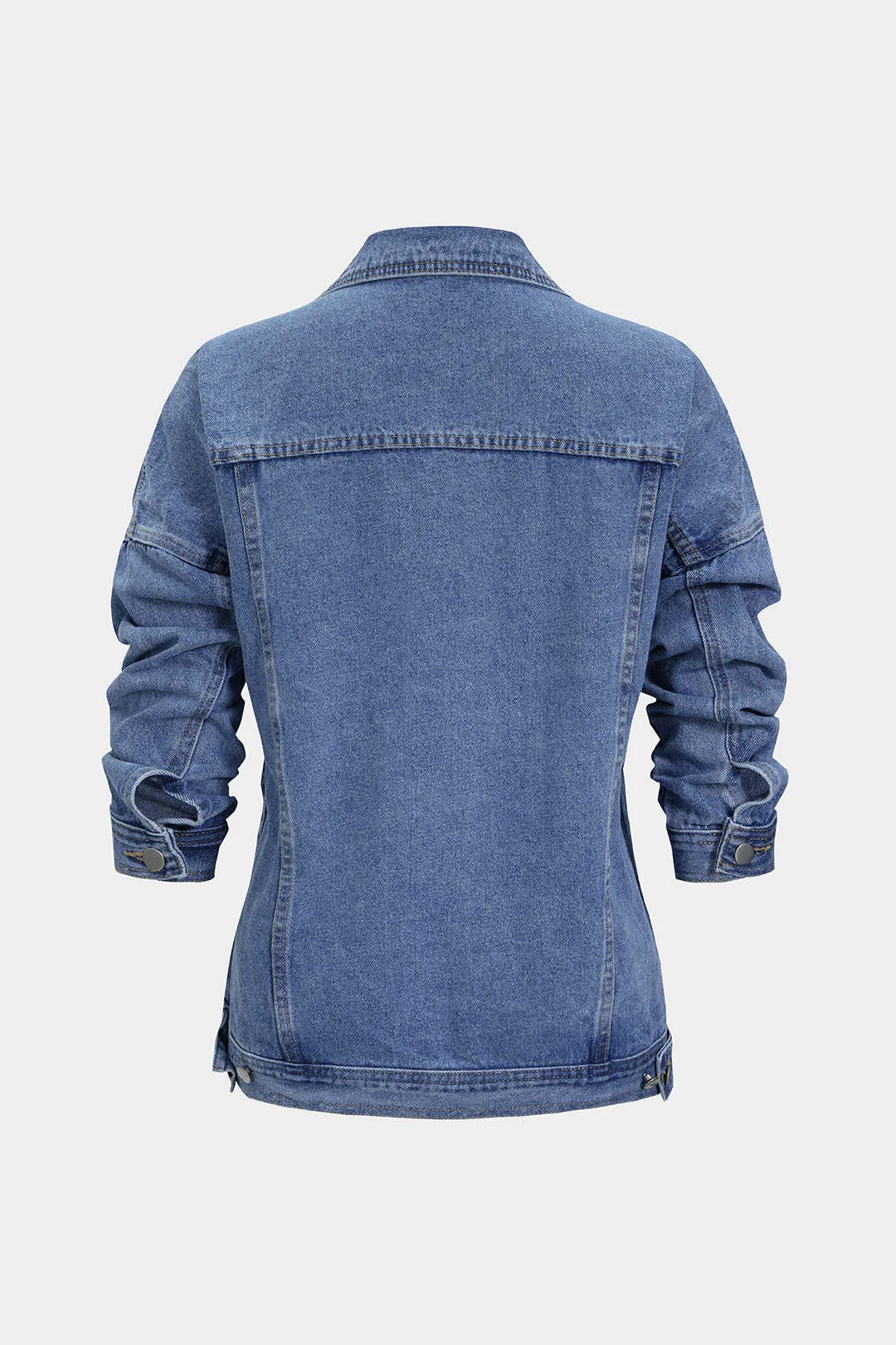 Denim V-Neck Distressed Washed Outerwear sold by Micas product image thumbnail 2