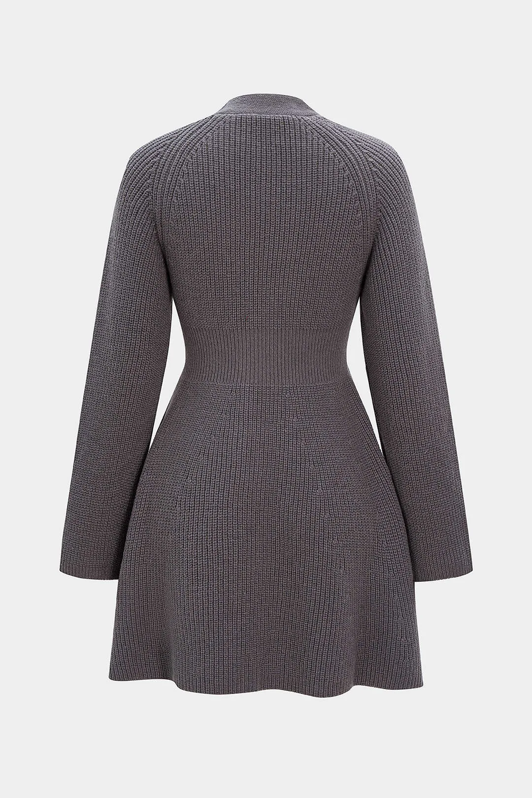 Knit V-Neck Long Sleeve Dress sold by Micas product image thumbnail 2
