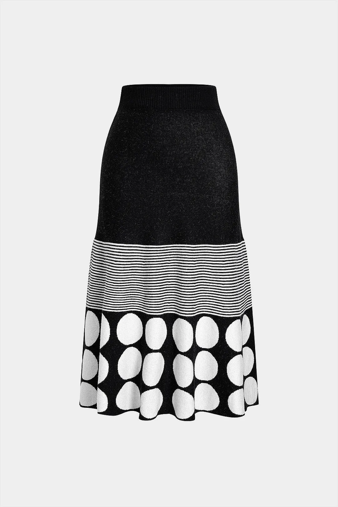 Knit Contrast A-Line Skirt sold by Micas