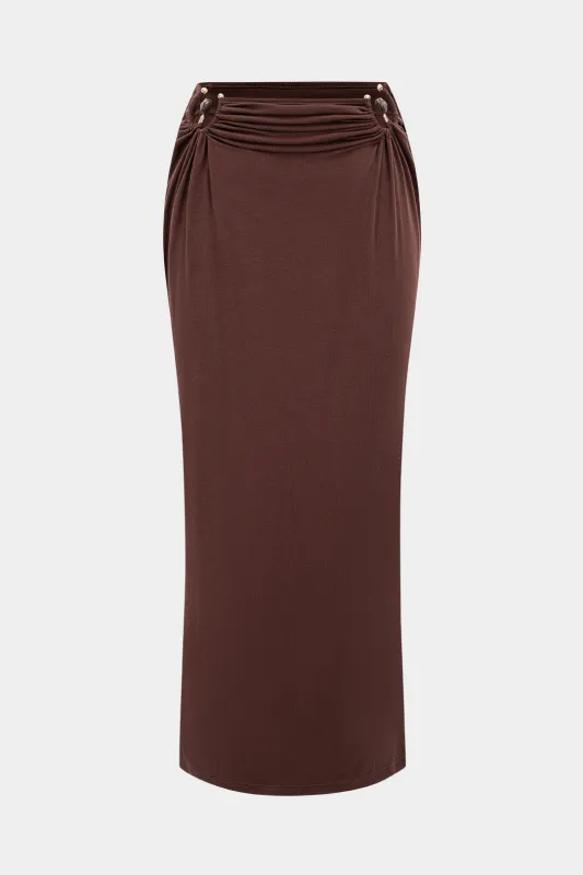 Metallic Decor Ruched Skirt sold by Micas