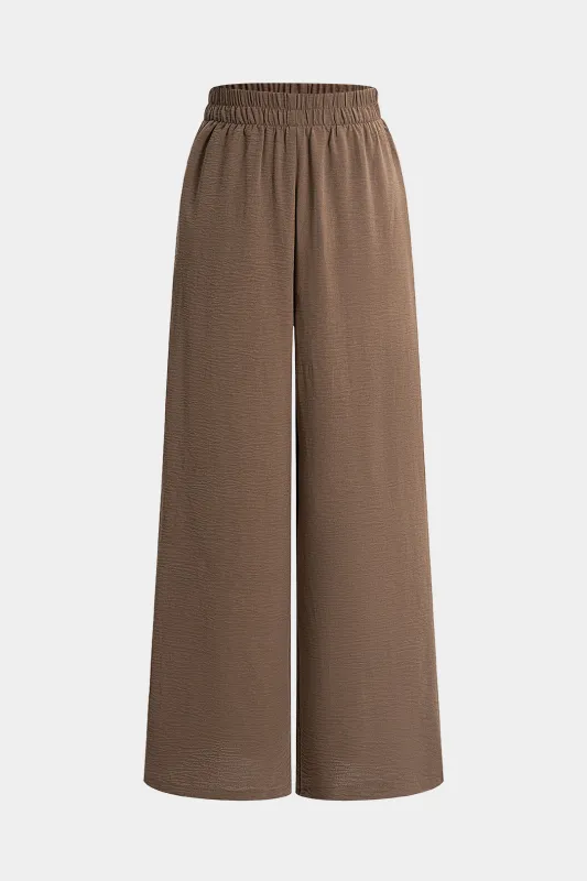 Shirred Waistband Wide Leg Trousers sold by Micas