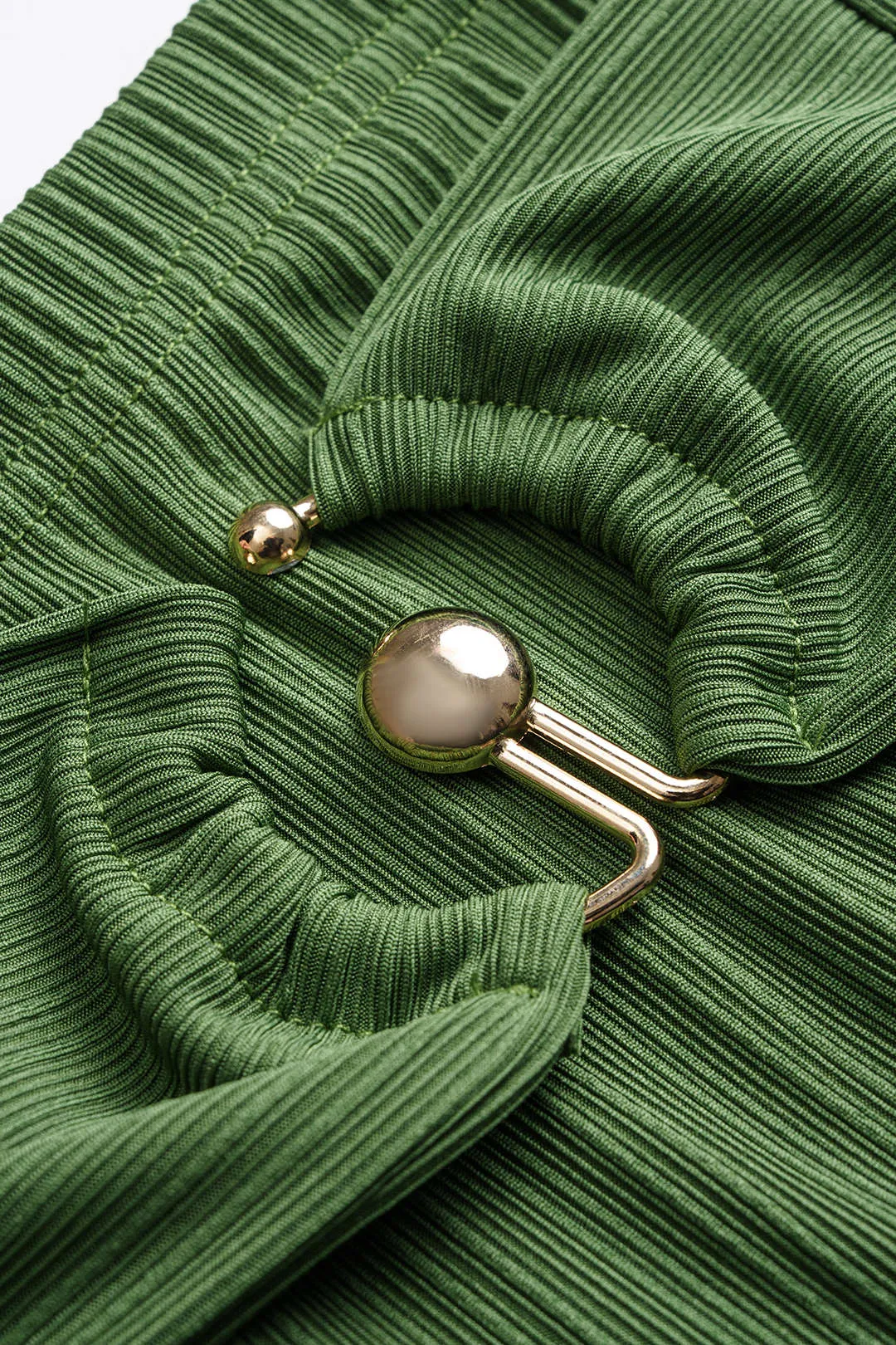 Metallic Decor Ribbed Cut Out Long Sleeve Top And Flared Pants Set sold by Micas product image thumbnail 3