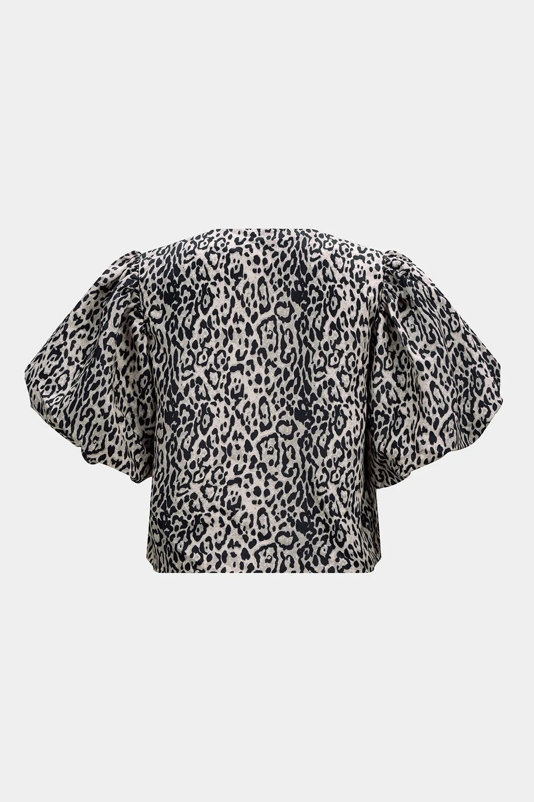 Leopard Print Button Puff Sleeve Shirt sold by Micas product image thumbnail 2
