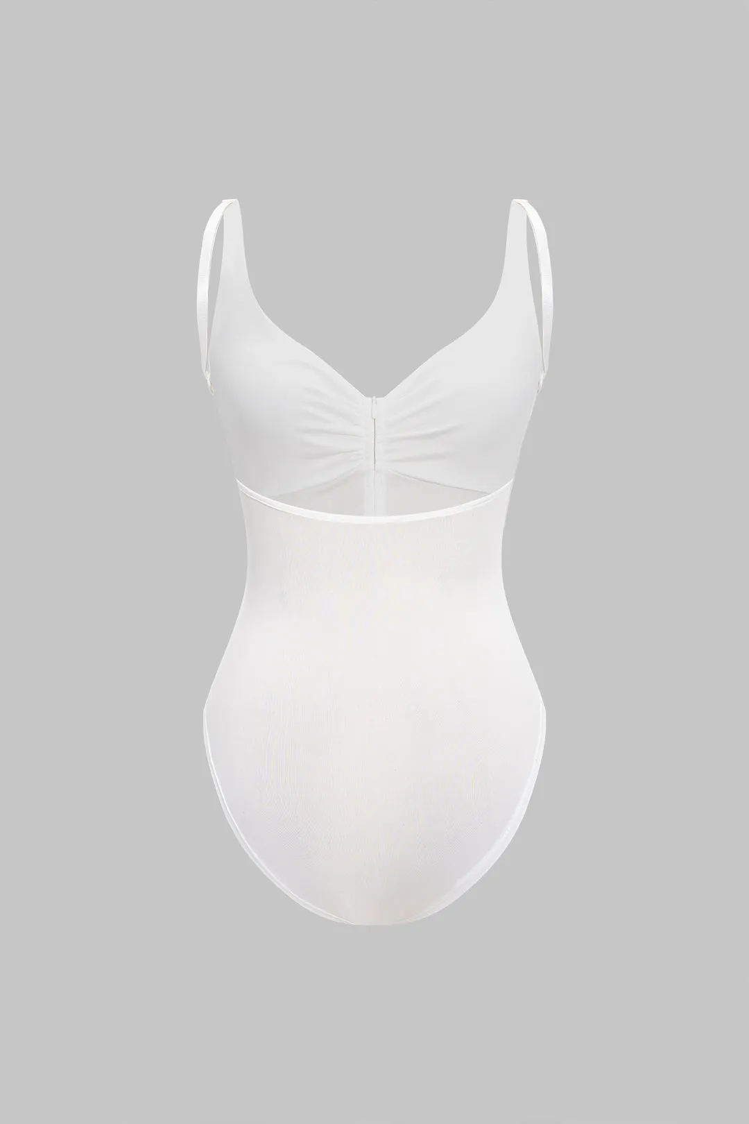 Low V-Neck Ruched Zipper Backless Sleeveless Bodysuit sold by Micas product image thumbnail 2