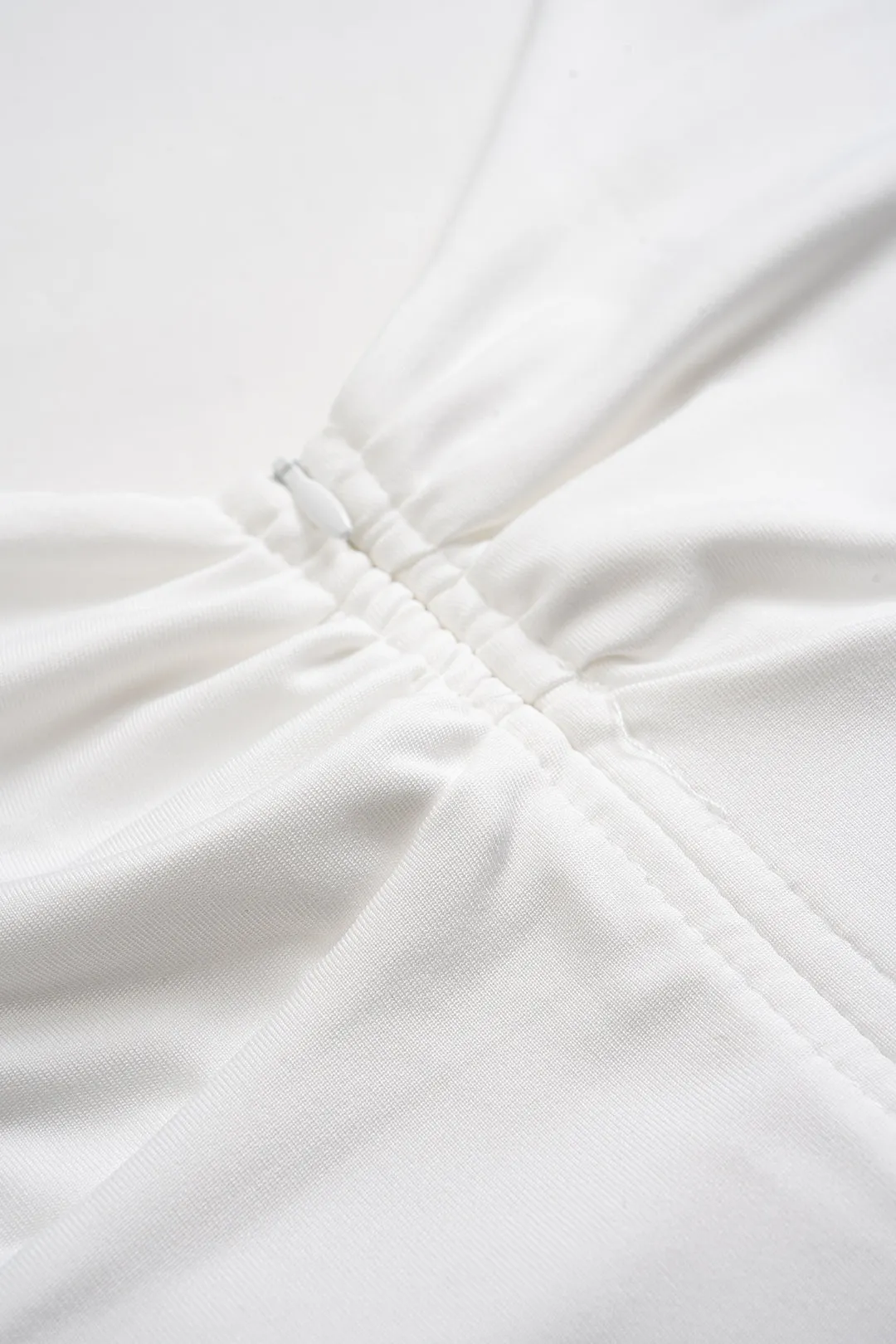 Low V-Neck Ruched Zipper Backless Sleeveless Bodysuit sold by Micas product image thumbnail 3