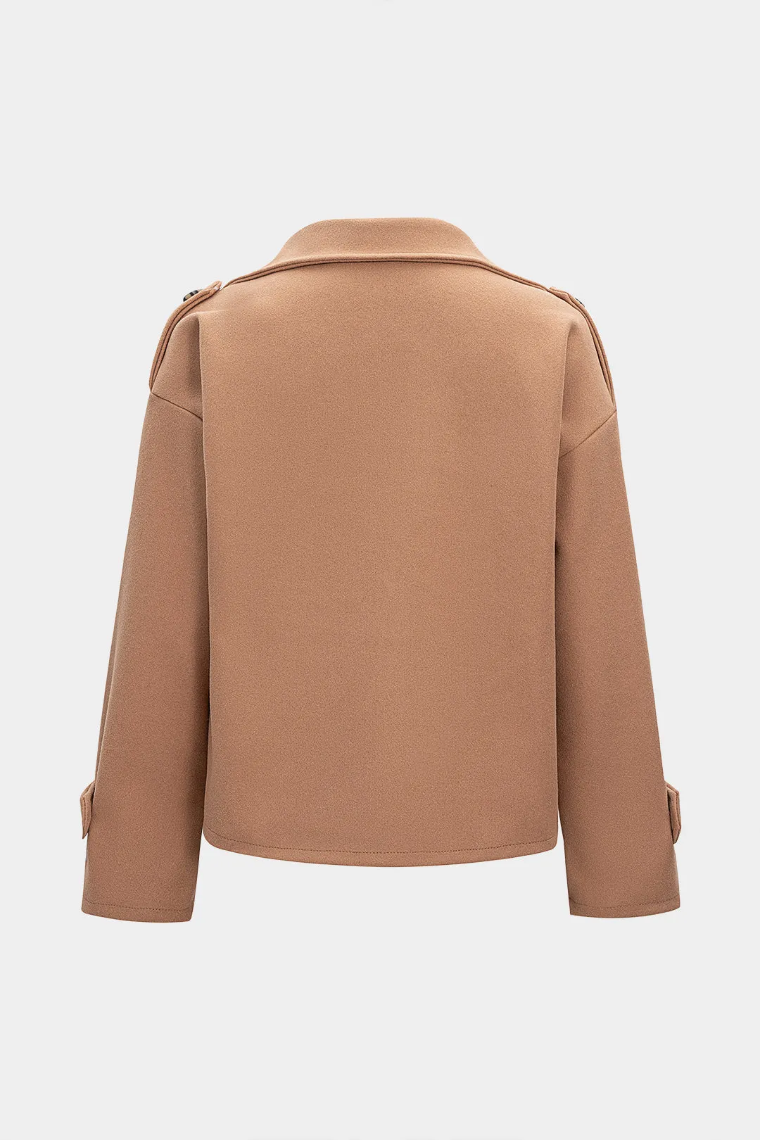 Lapel Short-Buttoned Long Sleeve Coat sold by Micas