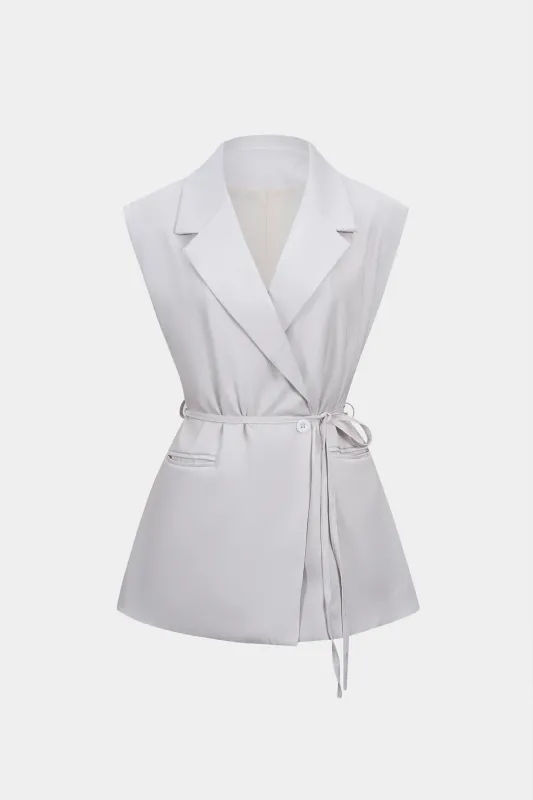 V-Neck Tie-Up Pocket Vest sold by Micas