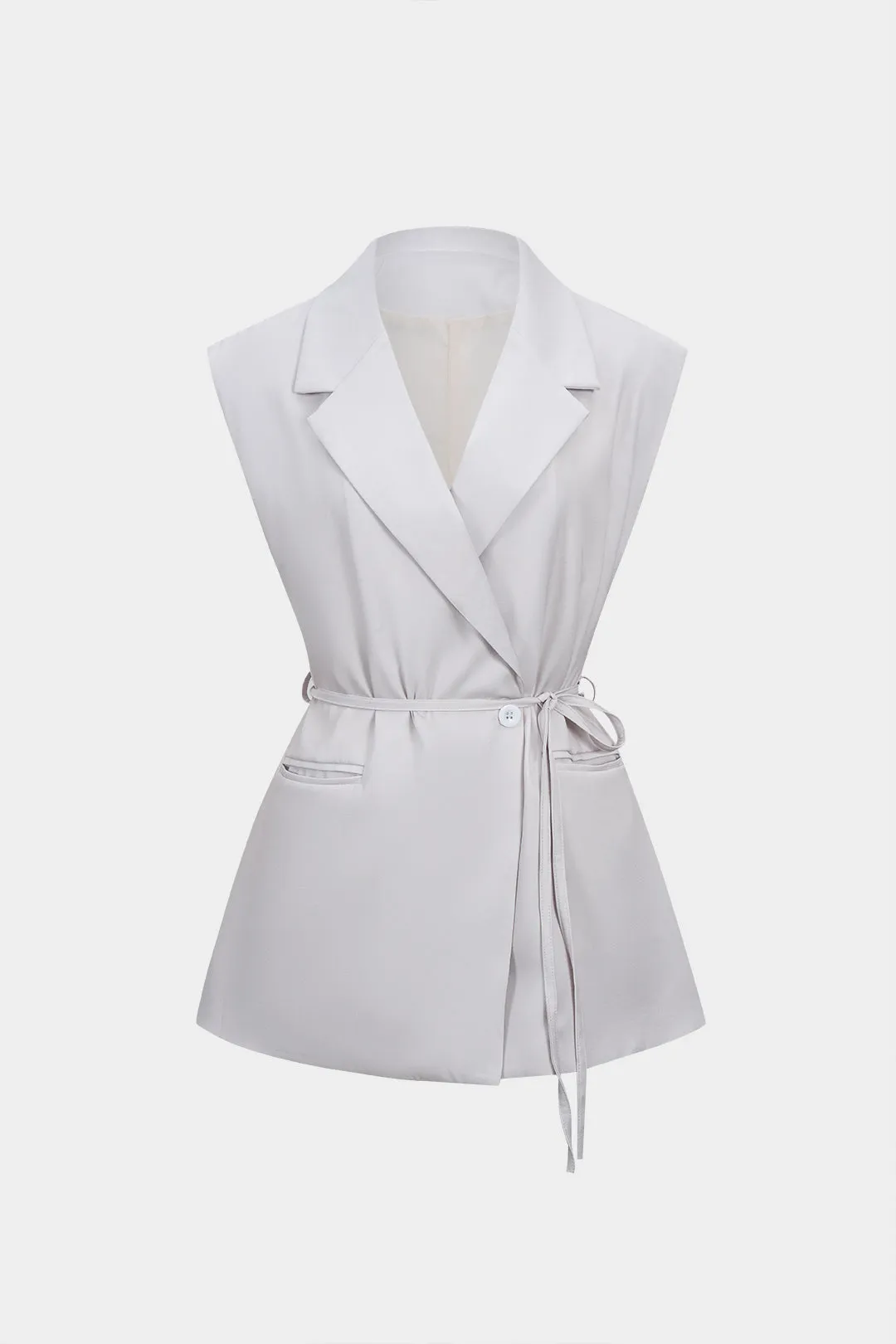 V-Neck Tie-Up Pocket Vest sold by Micas