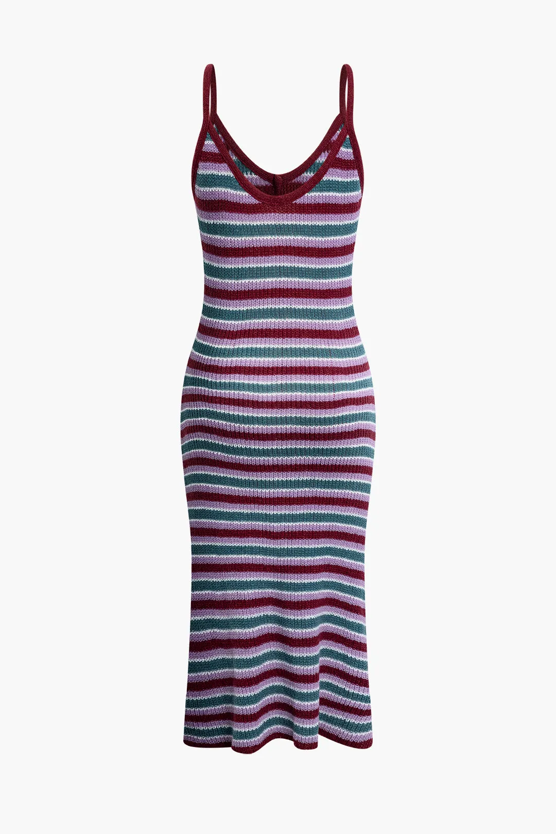 Knit V-Neck Contrast Sleeveless Dress sold by Micas product image thumbnail 2