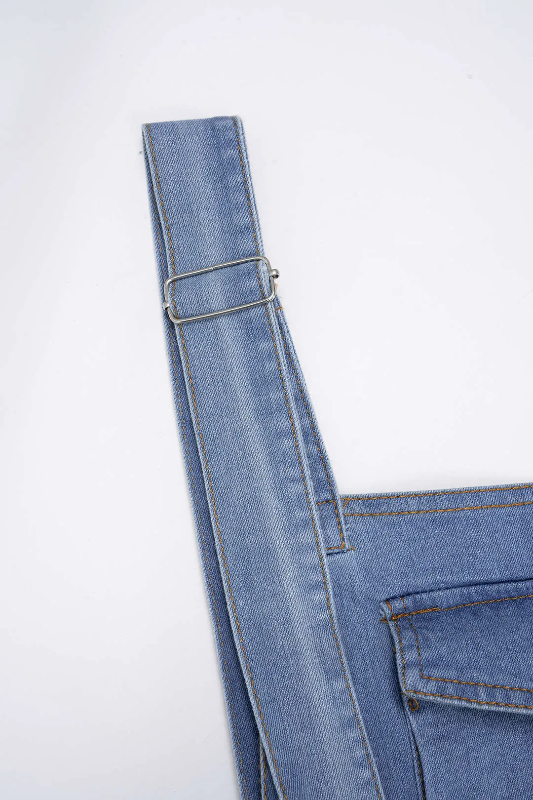 Denim Square Neck Pocket Sleeveless Jumpsuit sold by Micas product image thumbnail 3