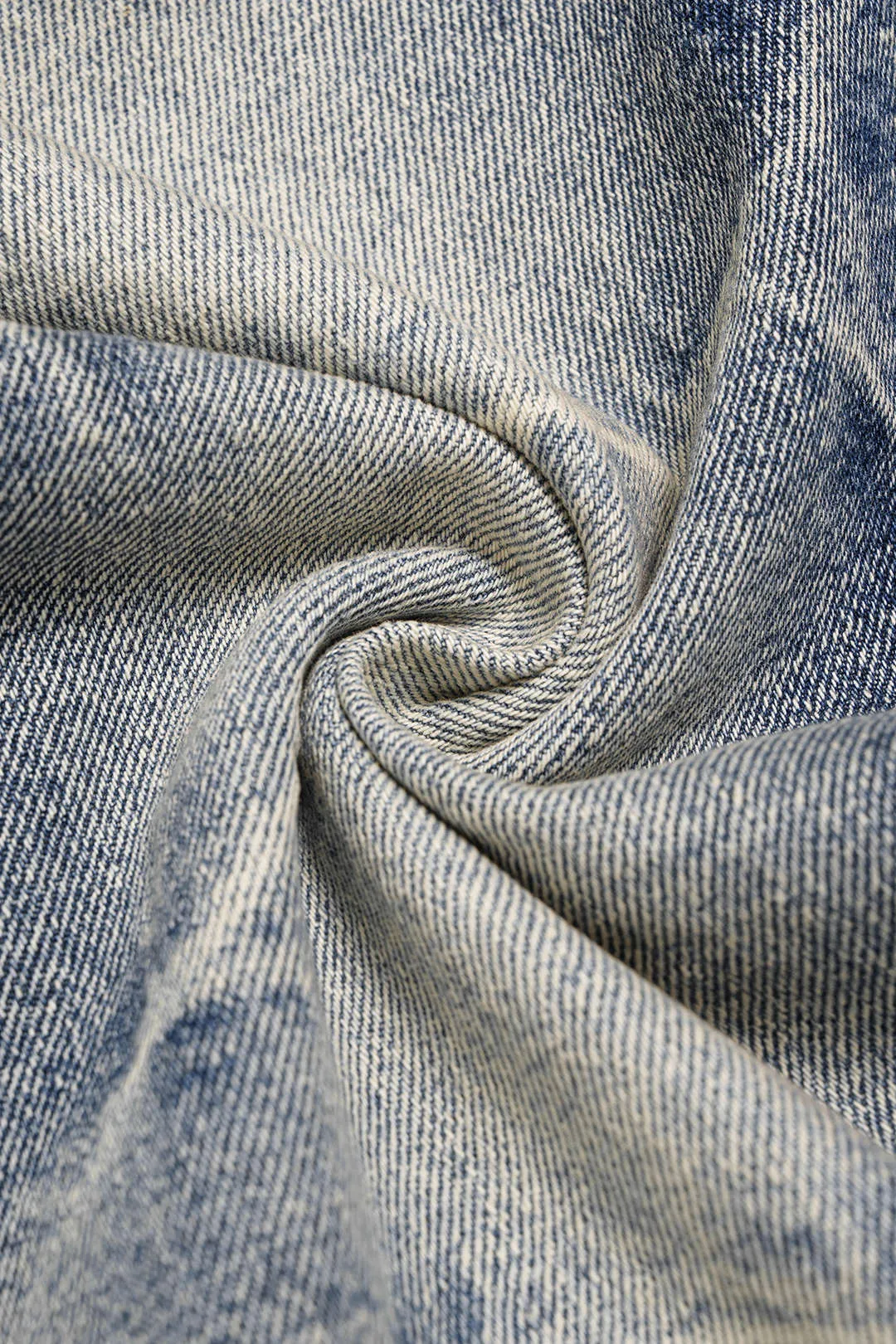 Denim Asymmetrical Frayed Wide Leg Jeans sold by Micas product image thumbnail 4