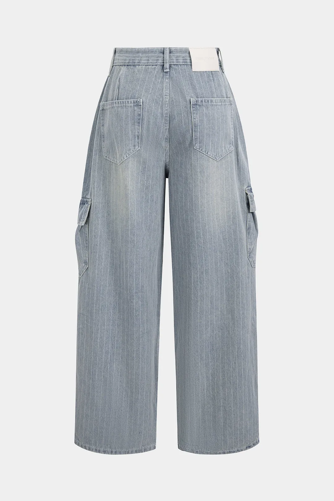 Denim Striped Pocket Wide Leg Jeans sold by Micas product image thumbnail 2