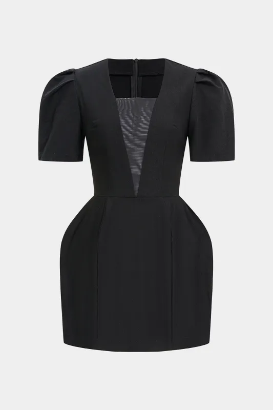 Solid Zipper Short Sleeve Mini Dress sold by Micas