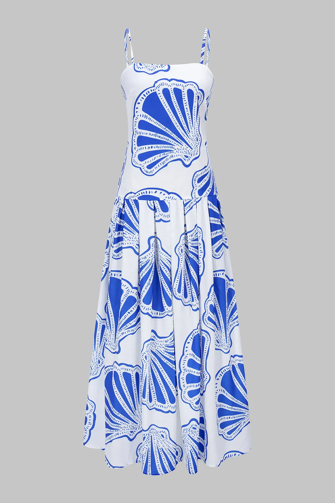 Shell Print Pleated Sleeveless Maxi Dress sold by Micas