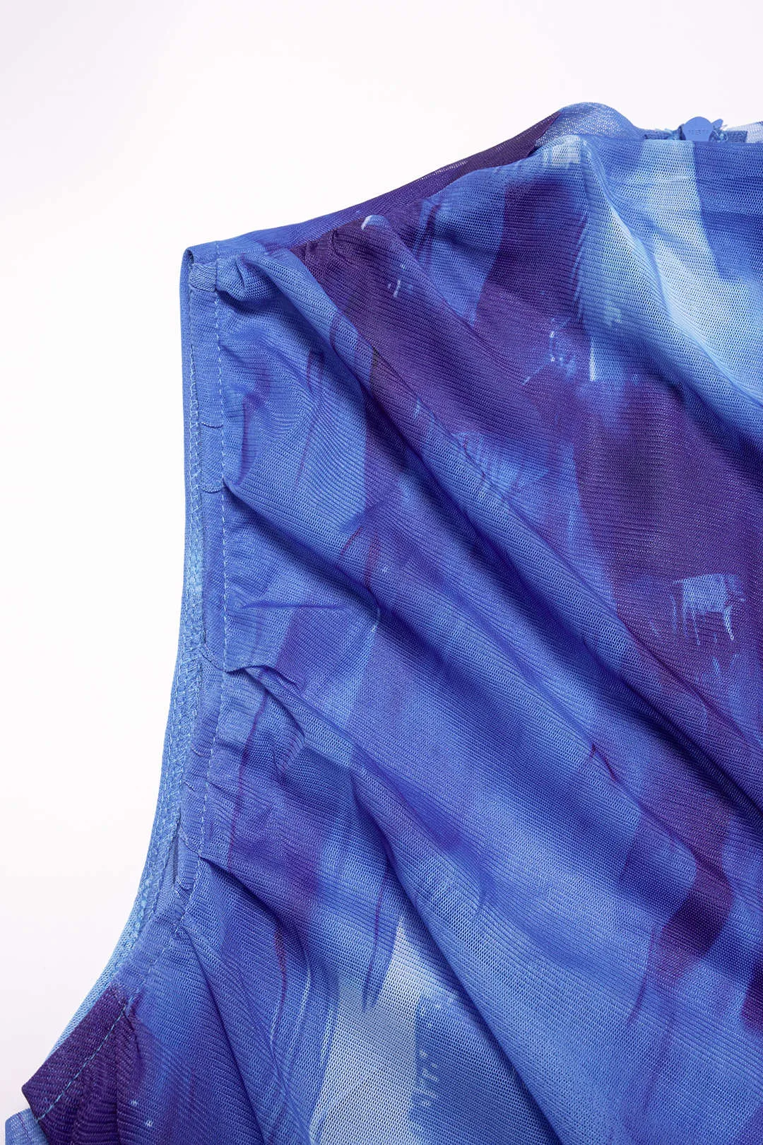 Artistic Print Mock Neck Ruched Sleeveless Maxi Dress sold by Micas product image thumbnail 3