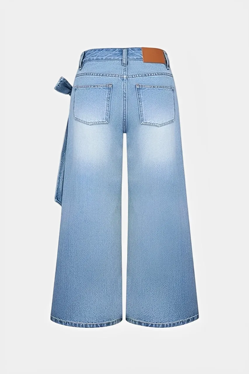 Plus Size Denim Rhinestone Knotted Jeans sold by Micas product image thumbnail 2