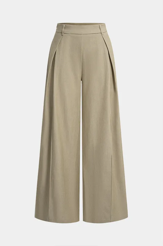 Solid Wide Leg Pants made by Micas