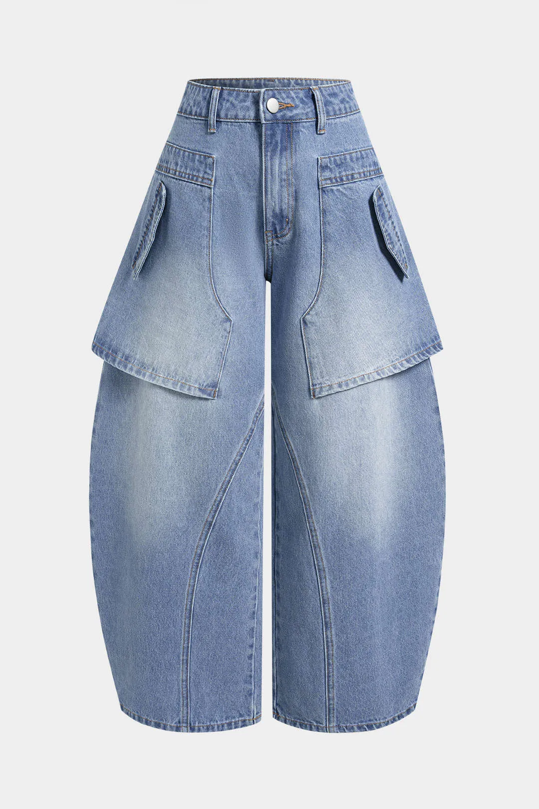 Denim Washed Wide Leg Jeans sold by Micas