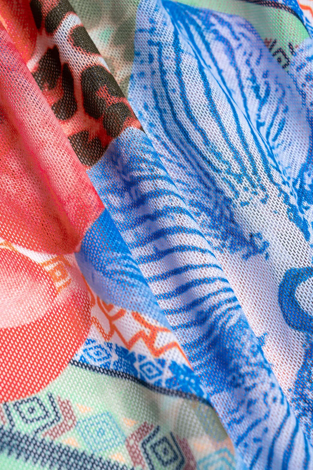 Floral Print Mesh Tie-Up Bikini Set sold by Micas product image thumbnail 3