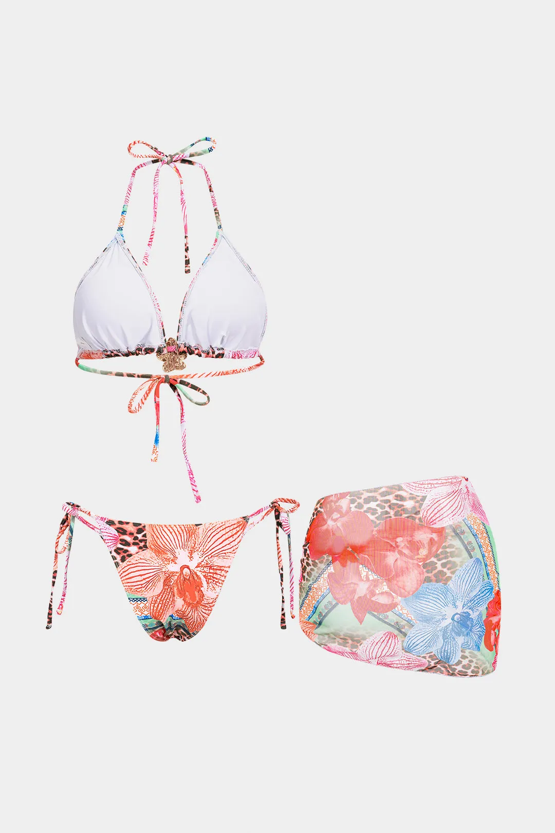 Floral Print Mesh Tie-Up Bikini Set sold by Micas product image thumbnail 2