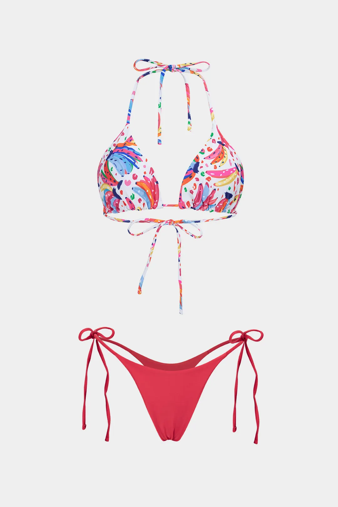 Floral Print Tie-Up Bikini Set sold by Micas