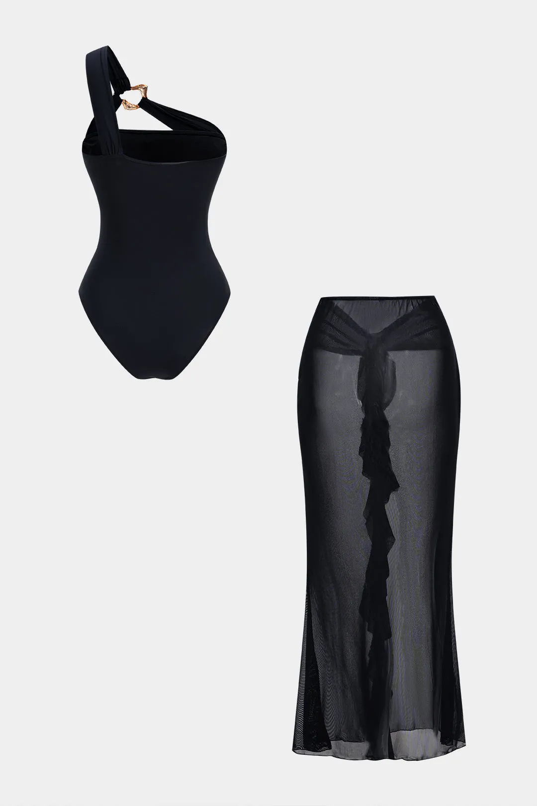 Mesh Asymmetrical Metallic Bikini Set sold by Micas product image thumbnail 2