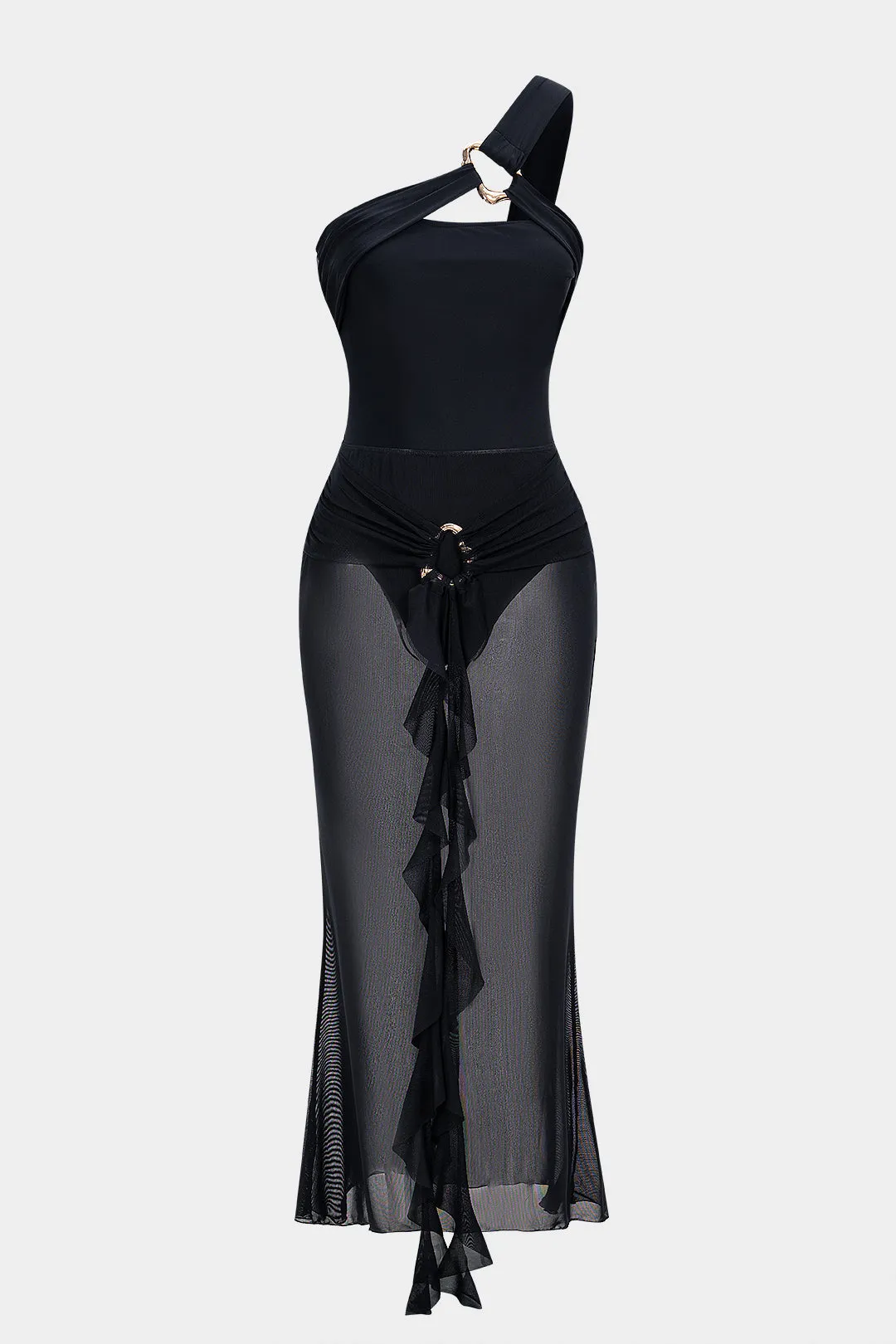 Mesh Asymmetrical Metallic Bikini Set sold by Micas product image thumbnail 3