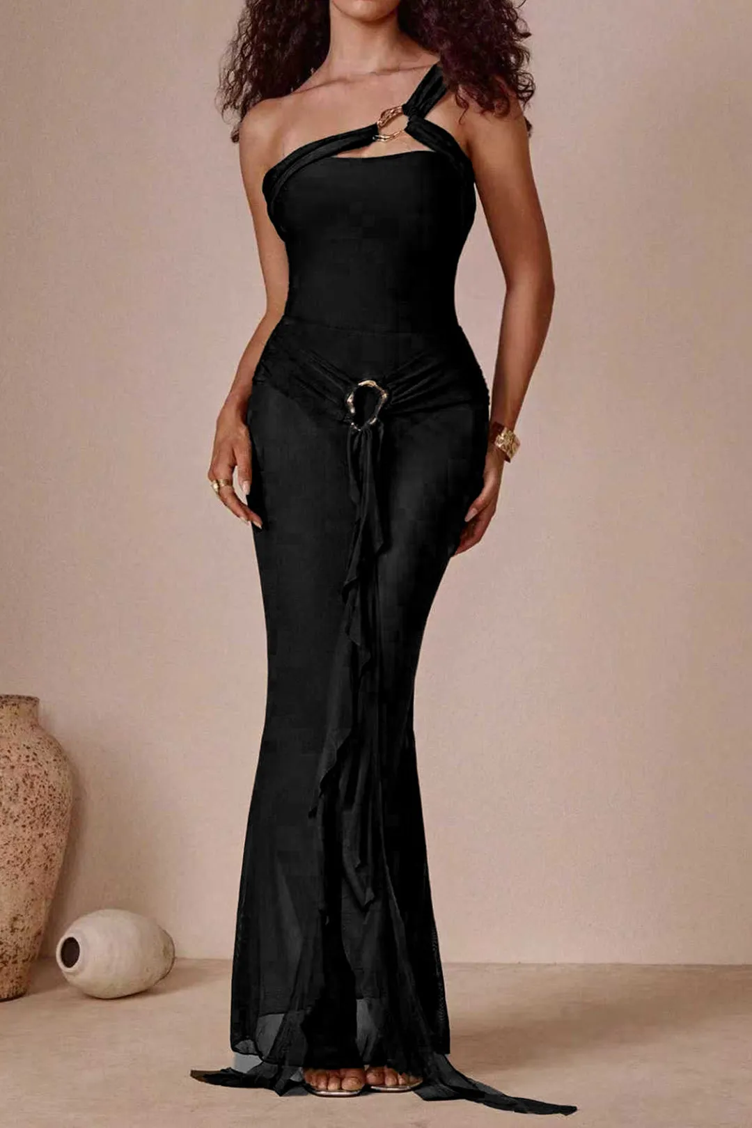 Mesh Asymmetrical Metallic Bikini Set sold by Micas product image thumbnail 4