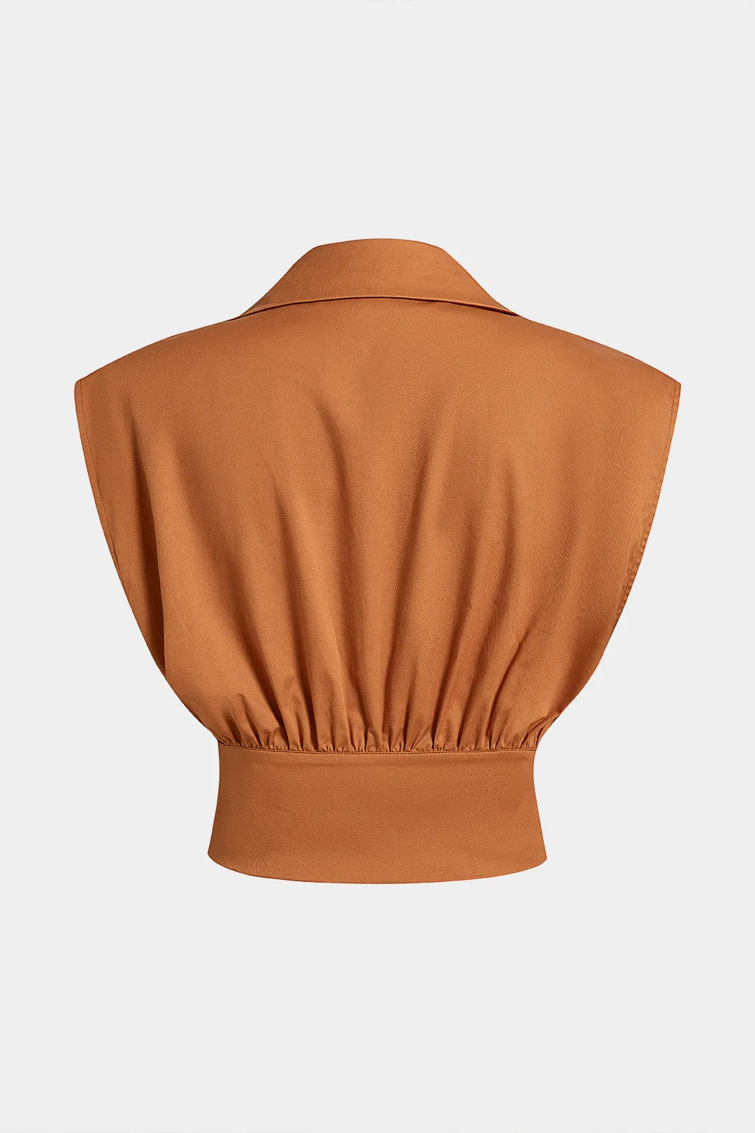 Solid Notched Lapel Ruched Vest sold by Micas product image thumbnail 2