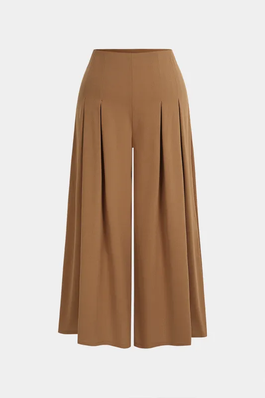 Plus Size Solid Pleated Pants sold by Micas