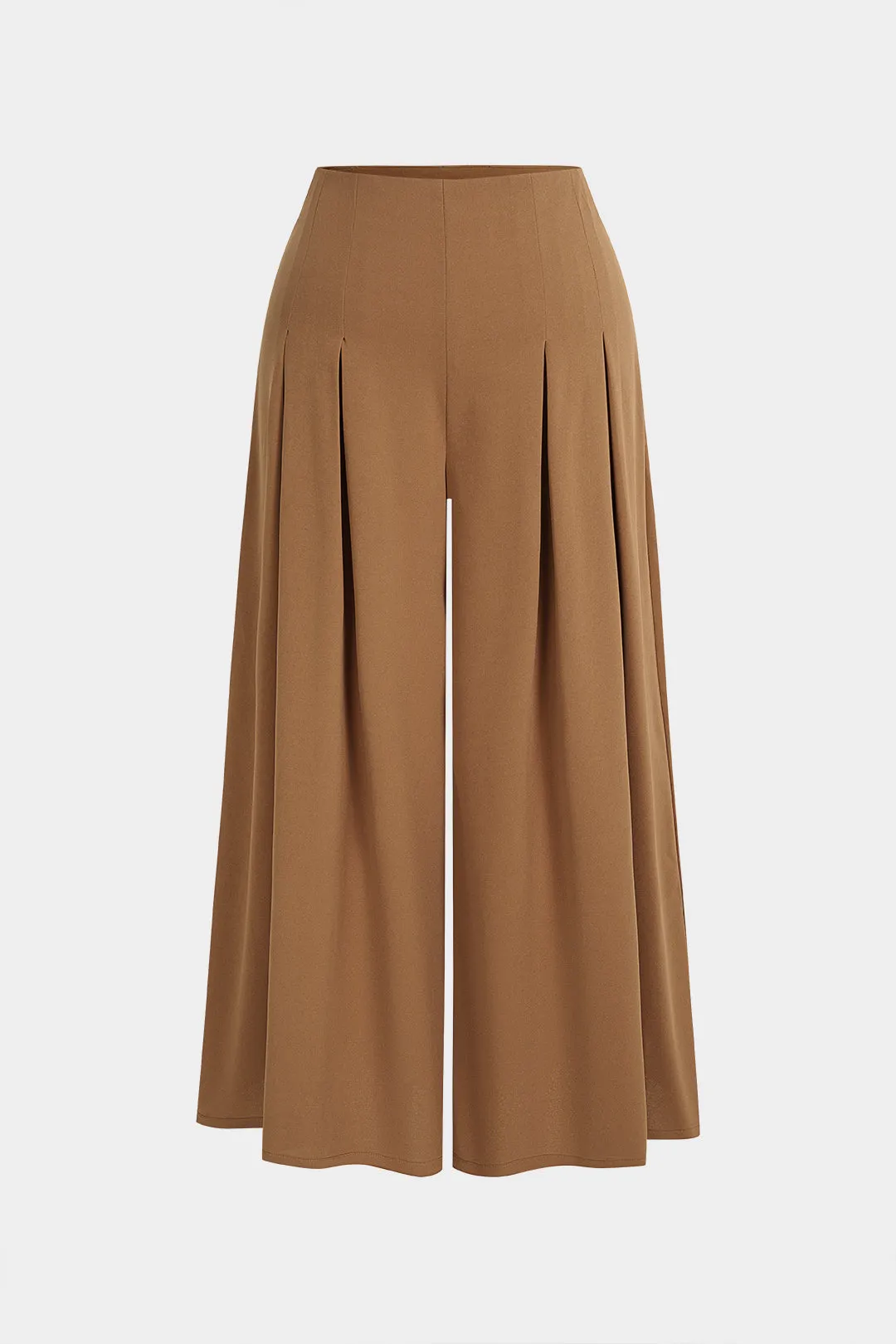 Plus Size Solid Pleated Pants sold by Micas