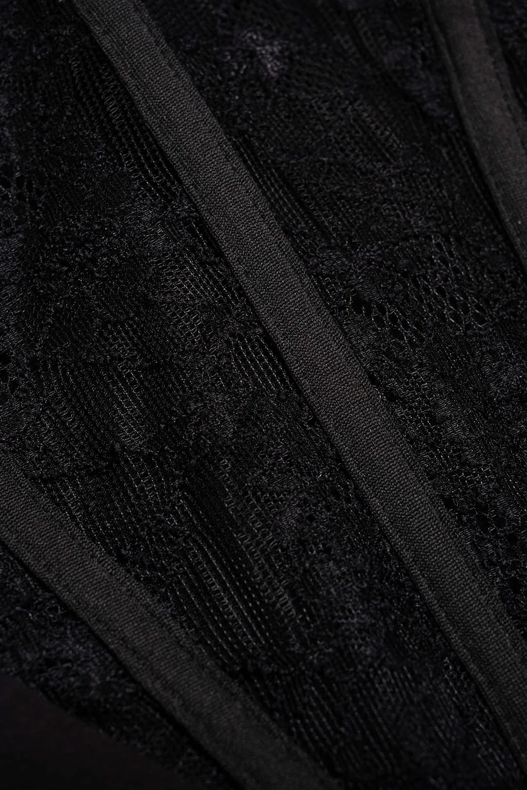 Chiffon Patchwork Lace Corset Asymmetrical Ruched Sleeveless Mini Dress sold by Micas product image thumbnail 3