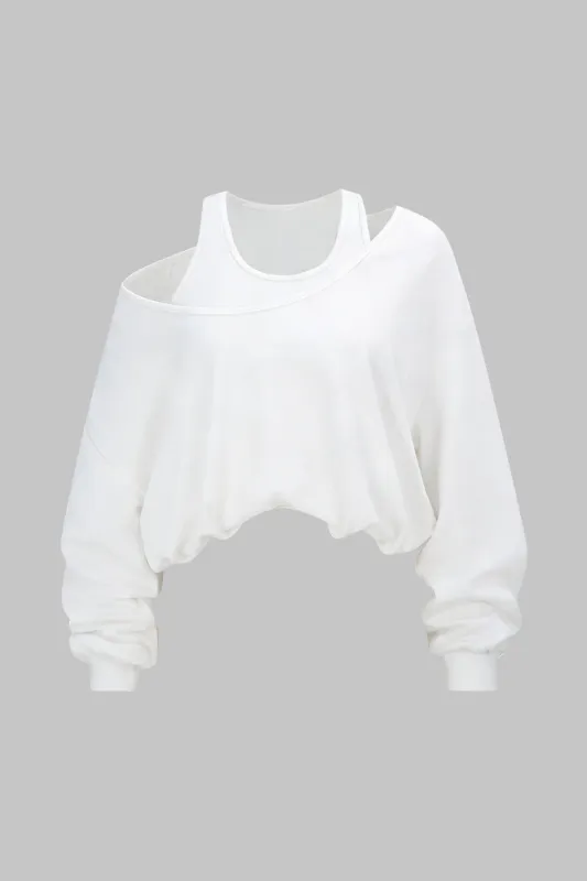 Round Neck One Shoulder Sweatshirt sold by Micas