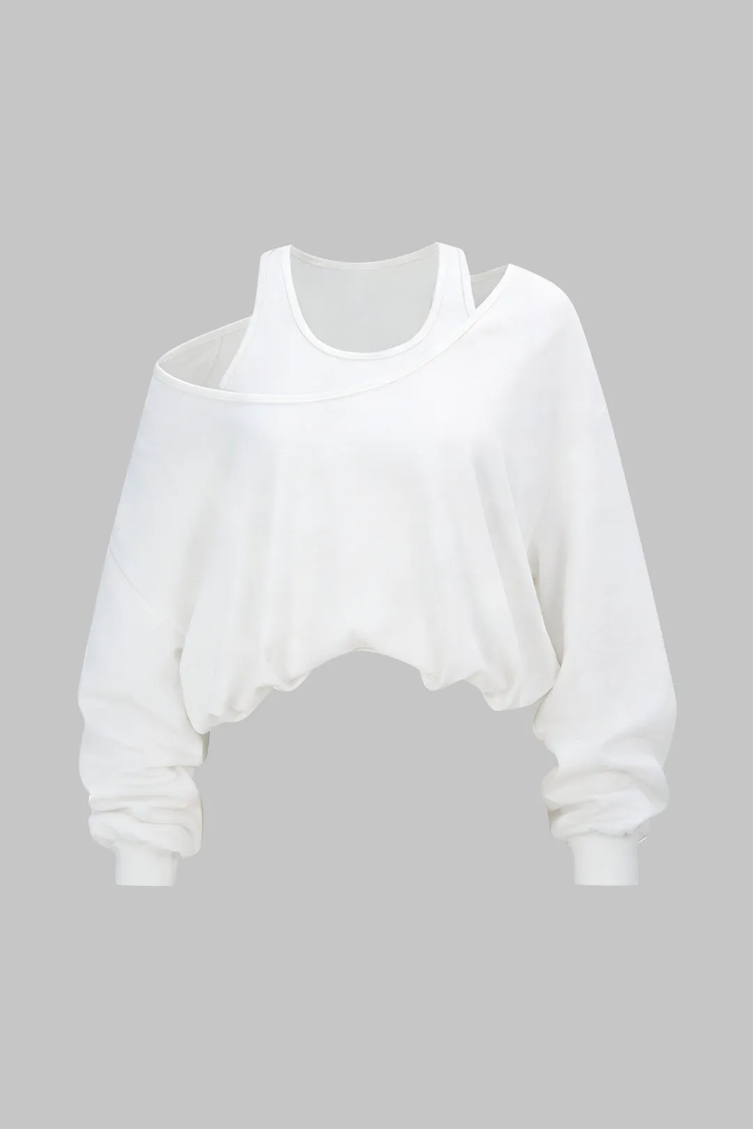 Round Neck One Shoulder Sweatshirt sold by Micas
