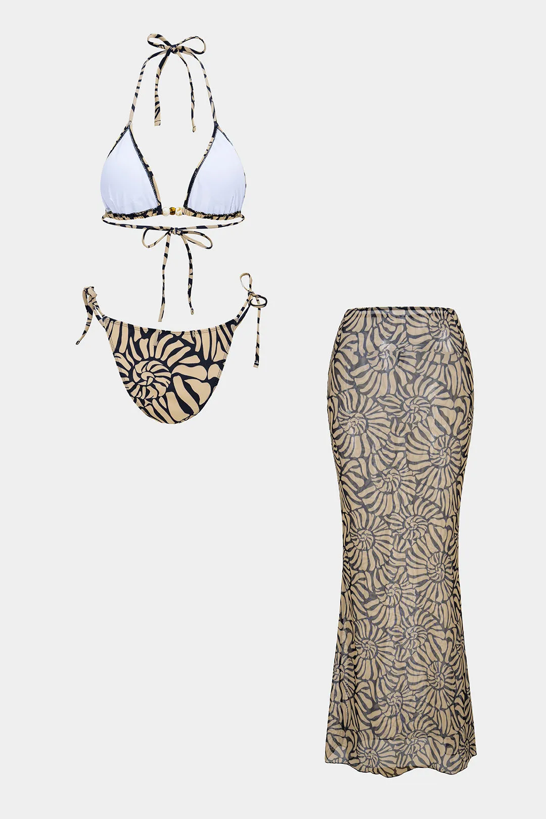 Contrast Print Tie-Up Bikini Set sold by Micas product image thumbnail 2