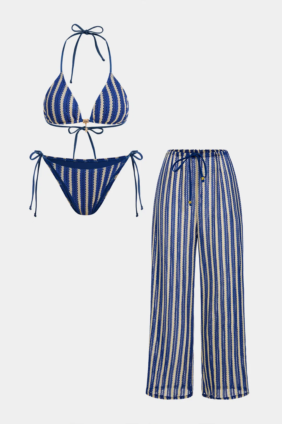 Striped Tie-Up Bikini Set sold by Micas product image thumbnail 2
