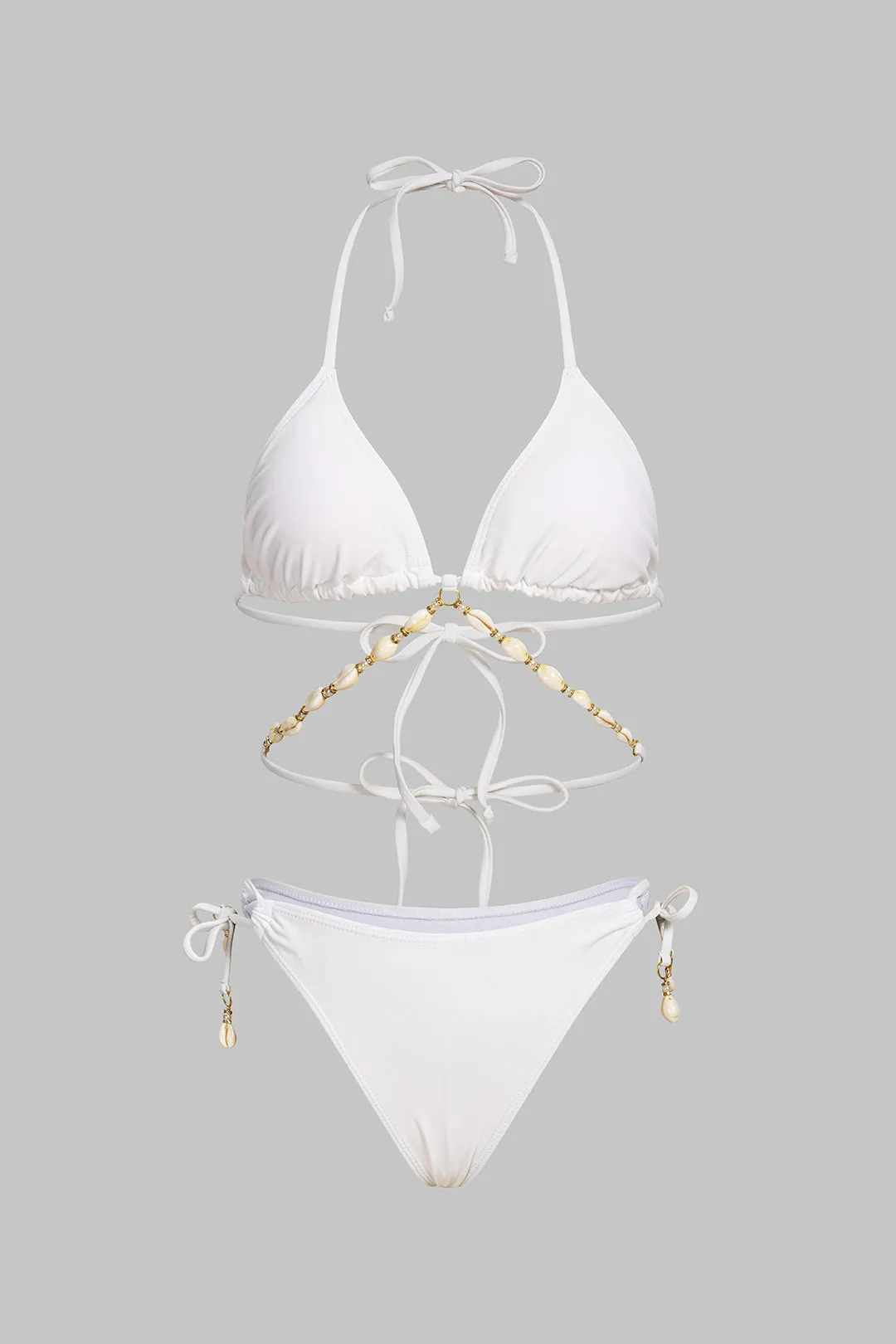 Halter Chain Tie-Up Bikini Set sold by Micas