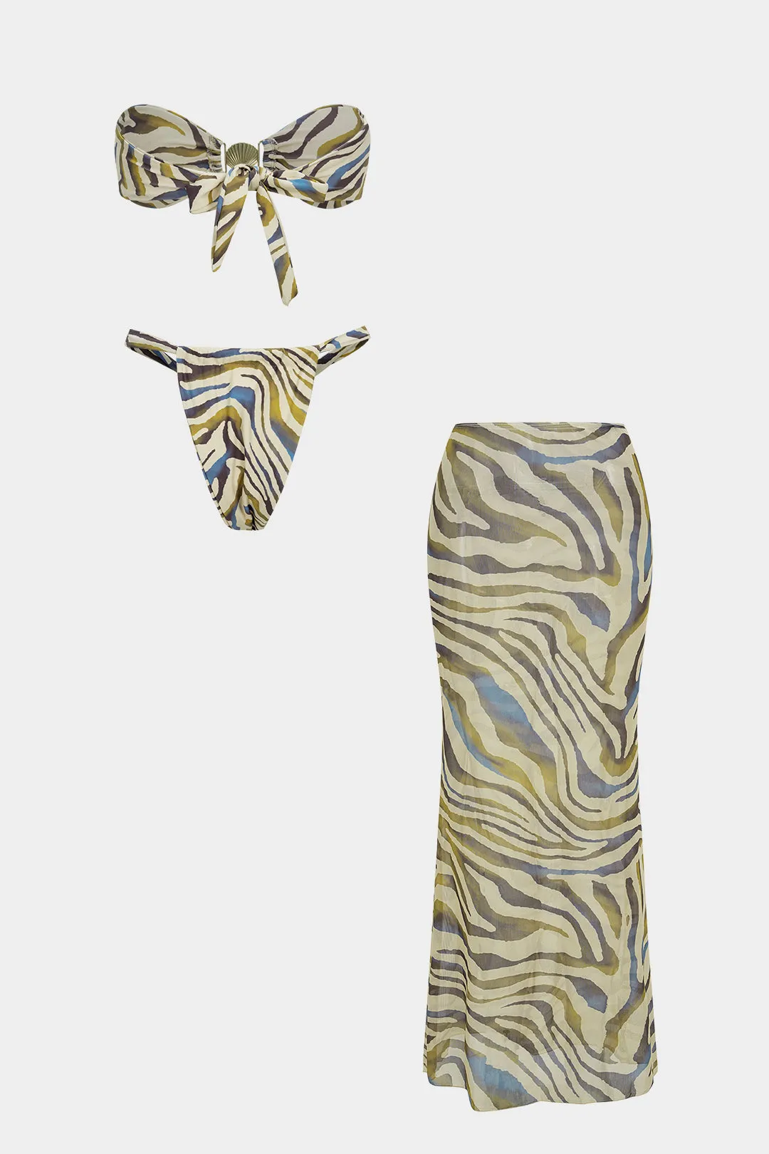 Abstract Print Strapless Bikini Set sold by Micas product image thumbnail 2